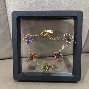 Colorful Butterfly Gold Bracelet